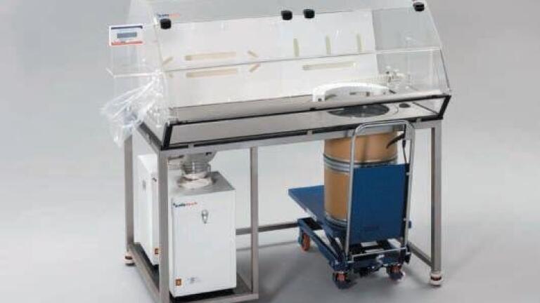 Bulk powder weighing & dispensing enclosure