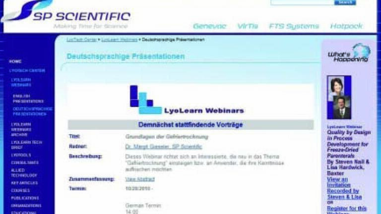 German Language Freeze-Drying Webinar Programme