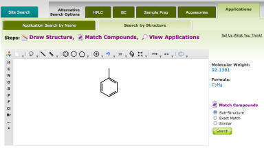 Unique Structure Search Capability for Applications Library