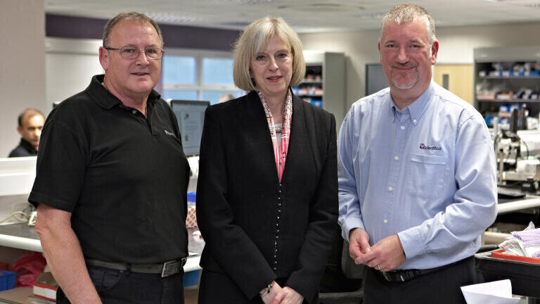 Home Secretary drops in on Scientifica  