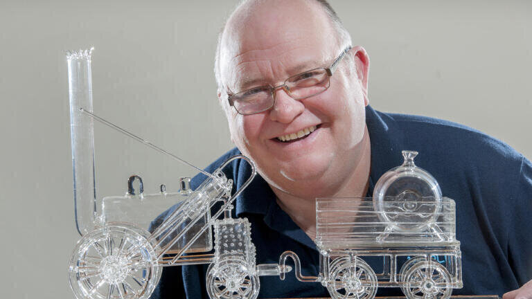 Tony Mercer with the steam train