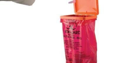 Poxygrid® Bench-Top Biohazard Bag Holder and Cover