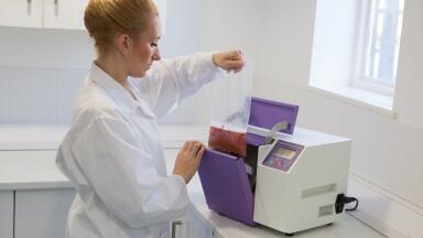 Lab Paddle Blender used to ensure Poultry is Safe for Consumption