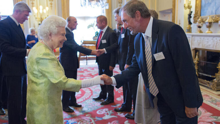 Alun Cole, Managing Director of Markes International with Her Majesty the Queen