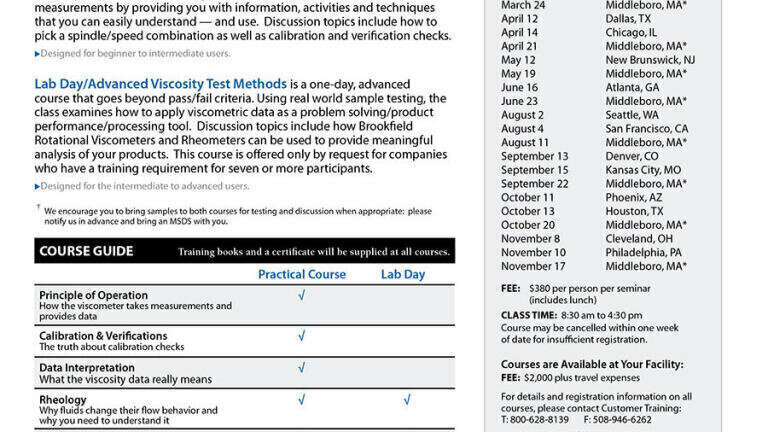 In-Depth Viscosity Measurement Training from Brookfield