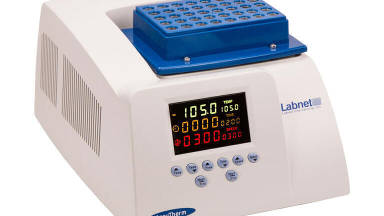 Labnet International's AccuTherm™ Microtube Shaking Incubator with eight blocks