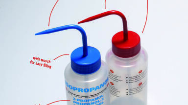 Azlon® wide mouth multi-lingual wash bottles
