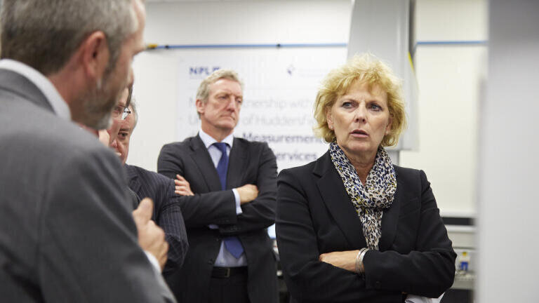 Ms Soubry meets staff from the National Physical Laboratory, whose Northern base is at the 3M BIC.