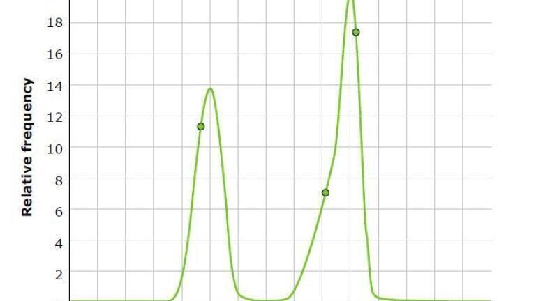 Figure 1. A mixture of two polystyrene latex standards with spherical diameters of 2.5 µm and 5 µm.