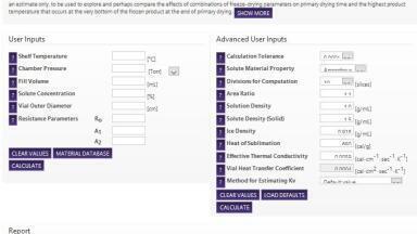 Powerful Software Utility for Modelling Freeze Drying Cycles  