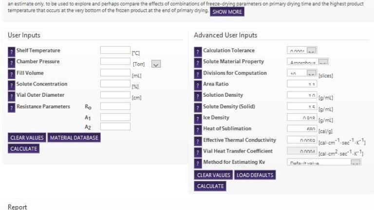 Powerful Software Utility for Modelling Freeze Drying Cycles  