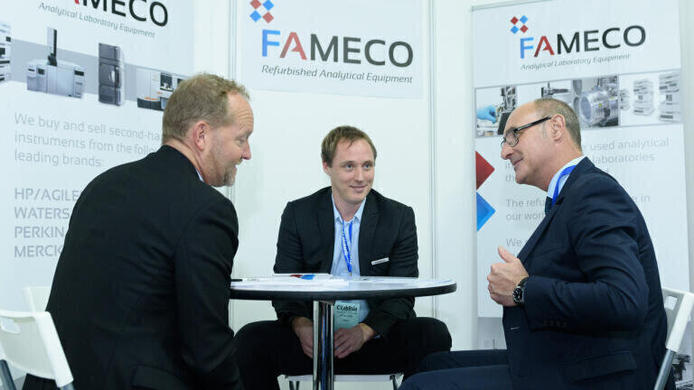 Exhibitors meeting with potential clients through the One2One Business Matching Programme.