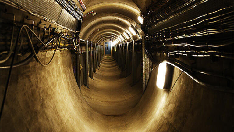 The cable tunnel beneath the 25m antenna at Chilbolton Observatory.
(Credit: STFC/Katharine Barnes)
