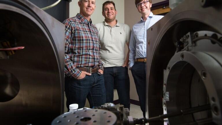 NREL's Donahue, Rorrer and Beckham in the lab pic credit: Dennis Scroeder