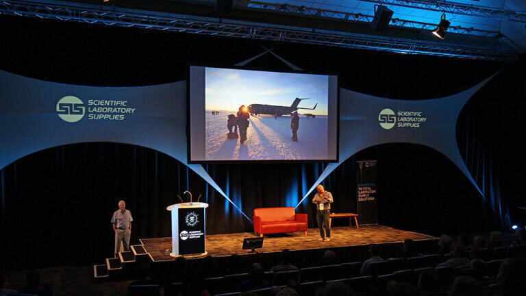 Doug Allan informed and entertained with stories from his life as a wildlife cameraman.