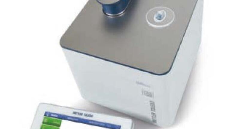 Figure 1.  The new UV5Nano Excellence spectrophotometer includes a micro-volume platform and cuvette measurement capabilities. 