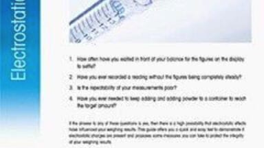 Recognise and Detect the Effects of Electrostatic Charges on your Balance
