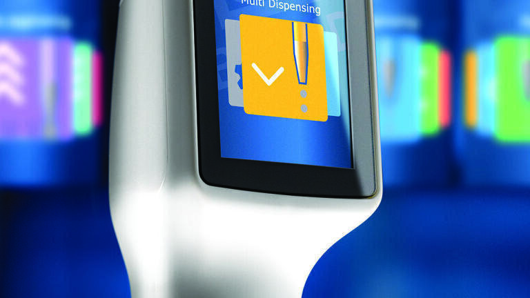 The HandyStep® touch repeating pipette with touchscreen operation.