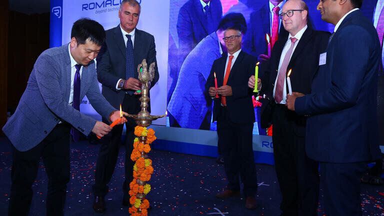Romaco India is officially opened with a Lighting Lamp Ceremony.