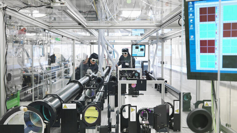 Gemini is a high power, ultra-short pulse laser system delivering dual beams at a rate of one shot every 20 seconds, allowing scientists to study the way matter behaves under extreme conditions of temperature and pressure Credit: STFC