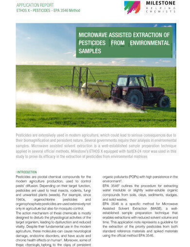 Microwave Assisted Extraction of Pesticides from Environmental Samples