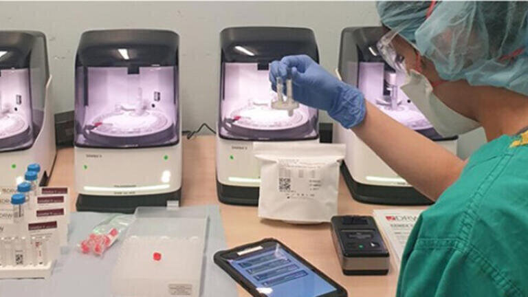 SAMBA II machines for rapid diagnostic testing for COVID-19 infection. (courtesy: Diagnostics for the Real World) 