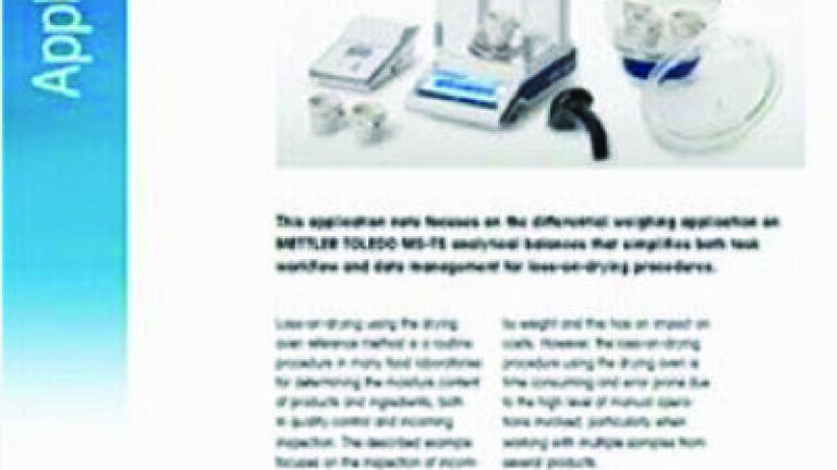 Differential Weighing Application Method Streamlines Loss-on-Drying Procedures
