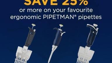 Stock up and save 25% or more on Gilson's ergonomic and smart PIPETMAN pipettes