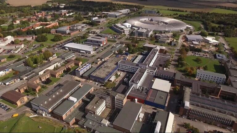 Rutherford Appleton Laboratory with Diamond Light Source behind