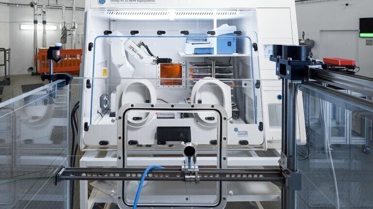 The Whitley Proton Radiobiology Modified Atmosphere Workstation.