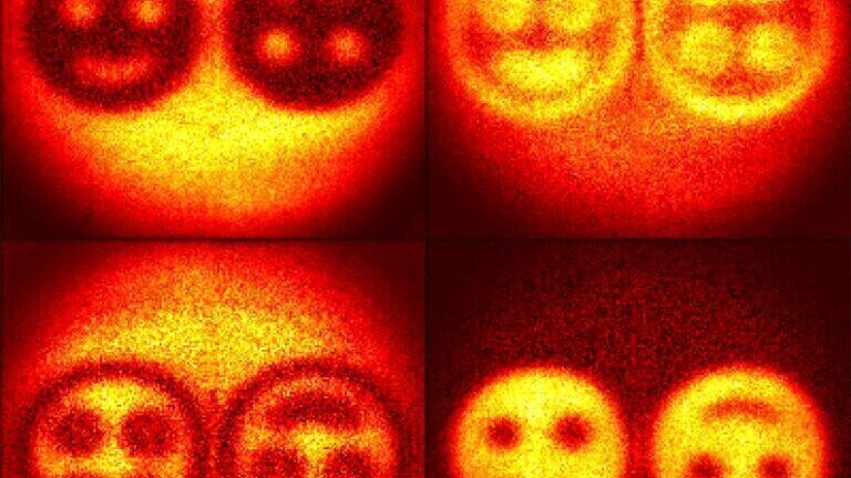 The team’s system combines four images to produce a three-dimensional hologram. (Credit University of Glasgow)