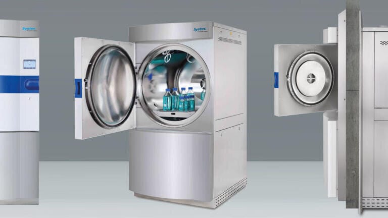 The Systec H-Series consists of front-loading, horizontal laboratory sterilisers in 16 sizes with a chamber volume of 65 to 1580 litres.