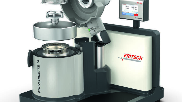 The Variable Speed Rotor Mill PULVERISETTE 14 premium line in use as Cutting Mill.