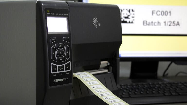 The On-demand’ print system allows to print onto labels direct using a predefined template.