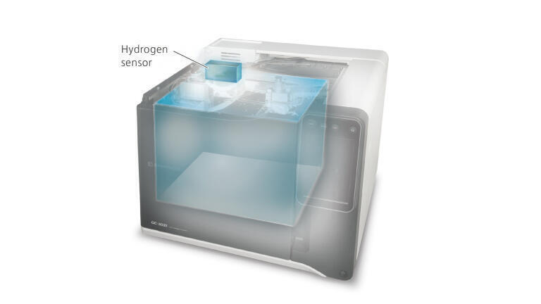 Schematic of Nexis GC-2030 with hydrogen sensor.