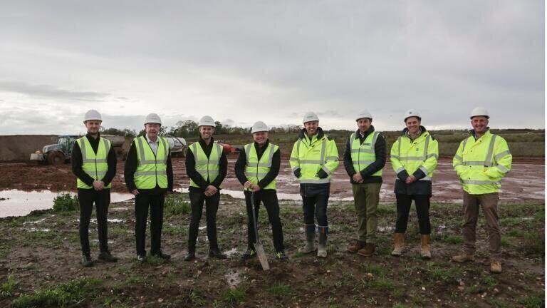 L–R: Connor Prideaux, Tony Birtles, Bruce Mowbray and Ian Roulstone (SLS) joined by James Richards (Clowes),
Anthony Jamison (Postins Project Services), Ben Hall (IMA Architects) and Tim Gilbertson (FHP).
