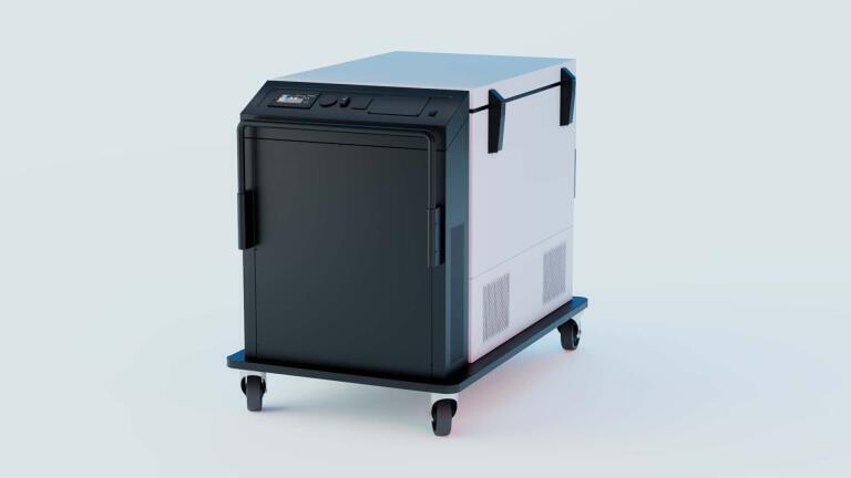 The battery-powered Mobifreeze ultra-low temperature freezer.