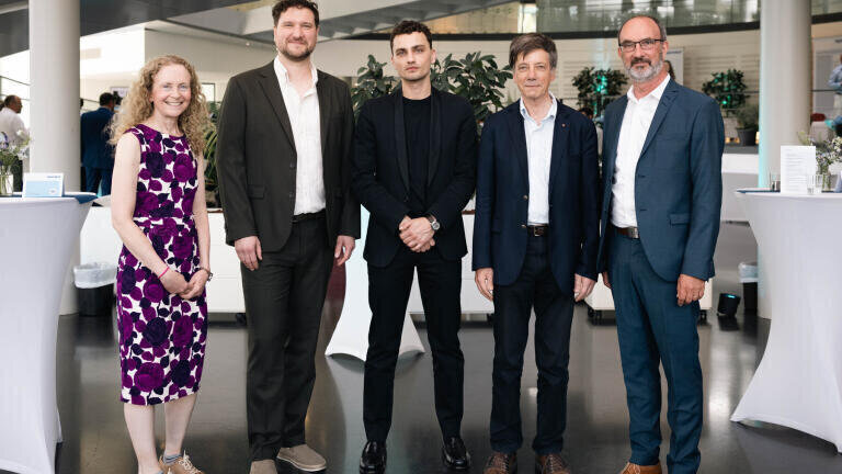 L-R: Professor Laura Machesky, Dr Maurice Michel, Dr Adel Al Jord, Professor Reinhard Jahn, Dr Axel Jahns.