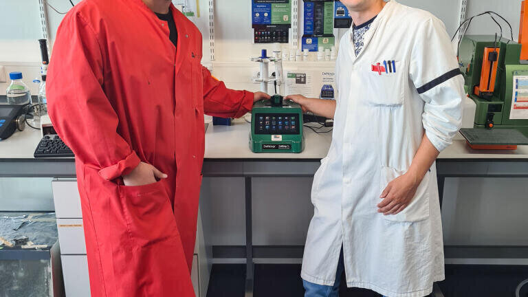 Michiel with Ryan Vink from DeNovix Netherlands distributor GC Biotech