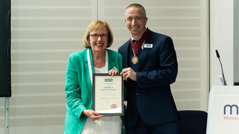 Grace Burke is presented with an Honorary Fellowship