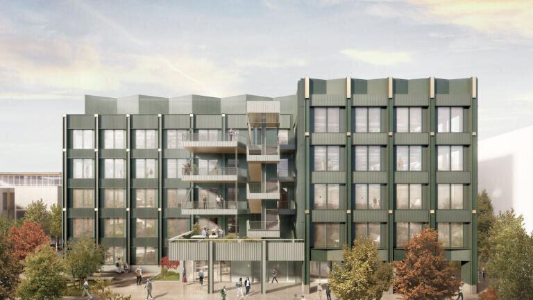 Oxford North's Plot C lab building designed by Gort Scott.