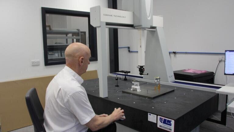 Fergus Murray with the LK Metrology Equipment.