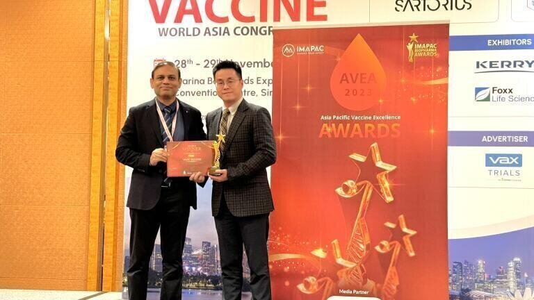 Award recognises excellence in vaccine manufacturing