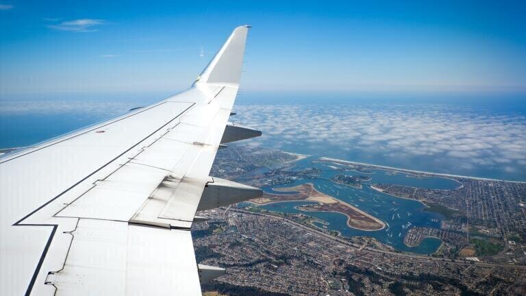 Plane approaching San Diego airport.