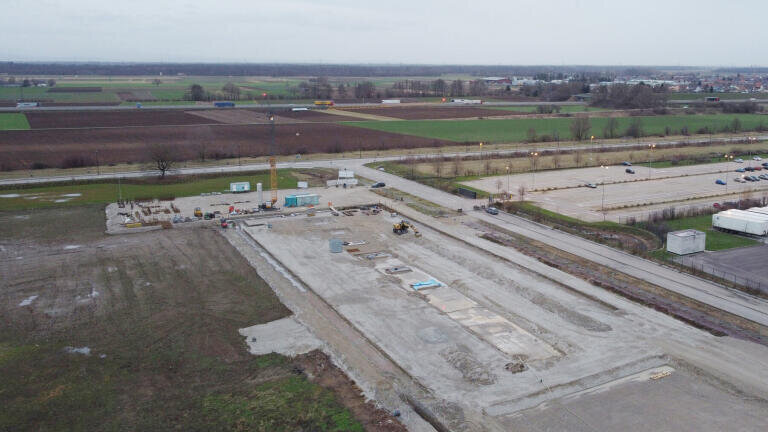 Current aerial view of the construction site at startkLahr Airport & Business Park Lahr Copyright Current aerial view of the construction site at startkLahr Airport & Business Park Lahr. Copyright JULABO GmbH