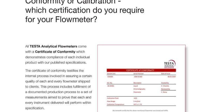Certification for liquid flowmeters