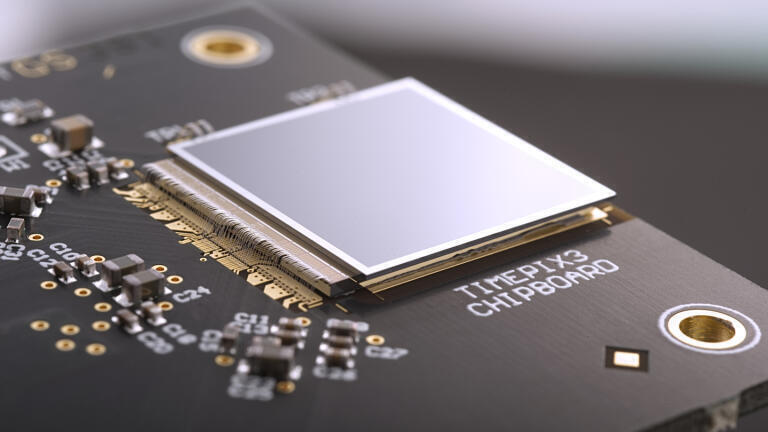 The Timepix3 chip developed at CERN (Credit: CERN)