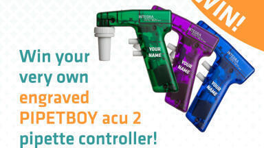 Win 1 of 3 personalized, engraved PIPETBOY acu 2 pipette controllers and bring individuality to your lab