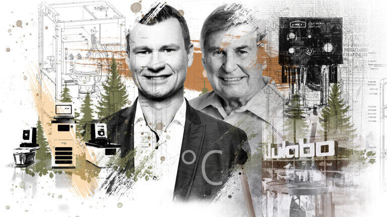Julabo founder Gerhard Juchheim alongside his son, the current Managing Director of Julabo GmbH, symbolising the enduring legacy and leadership within the company. (C. Julabo GmbH)