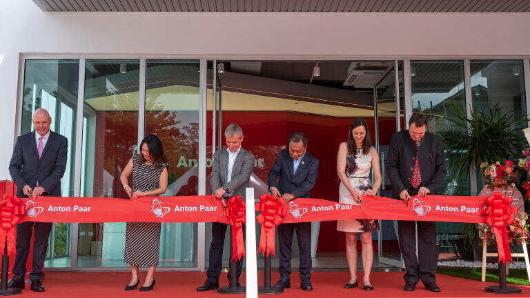 The grand opening of Anton Paar’s new Technical Center -  official ribbon-cutting ceremony.